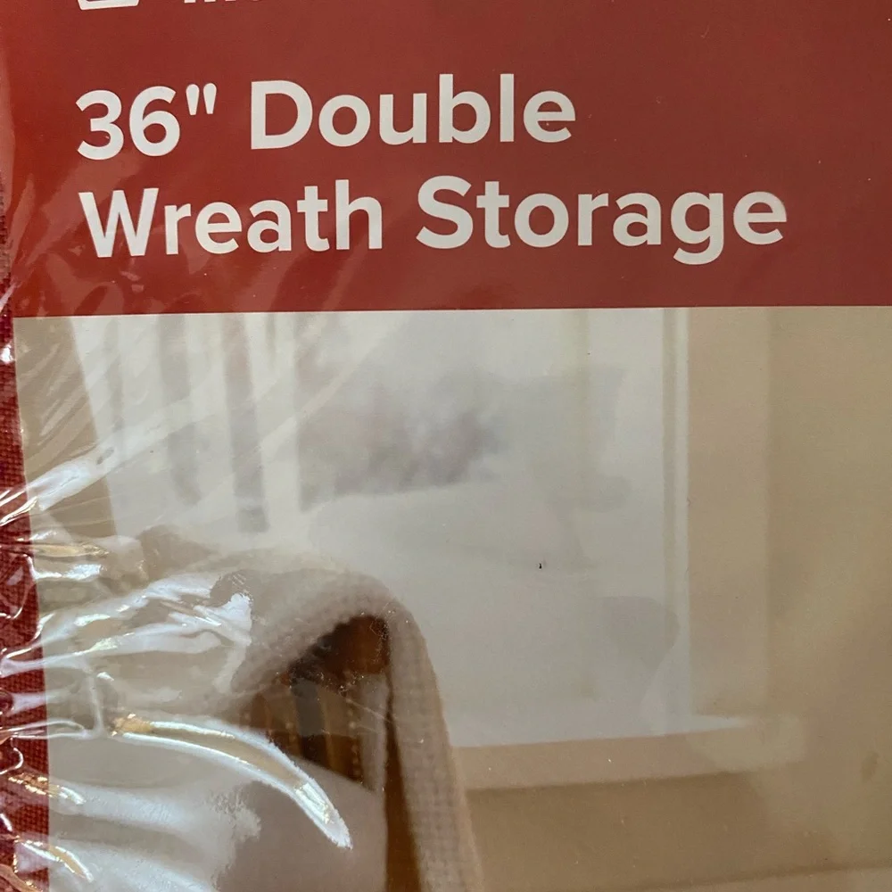 The Container Store Red Wreath Storage Bag 36" double Wreath - Picture 5 of 6